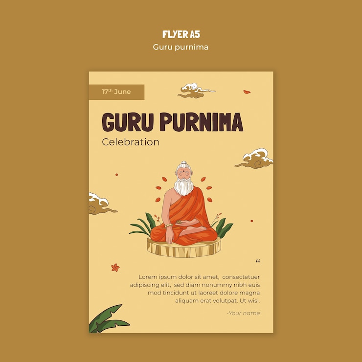Kostenlose PSD guru purnima vorlage-design