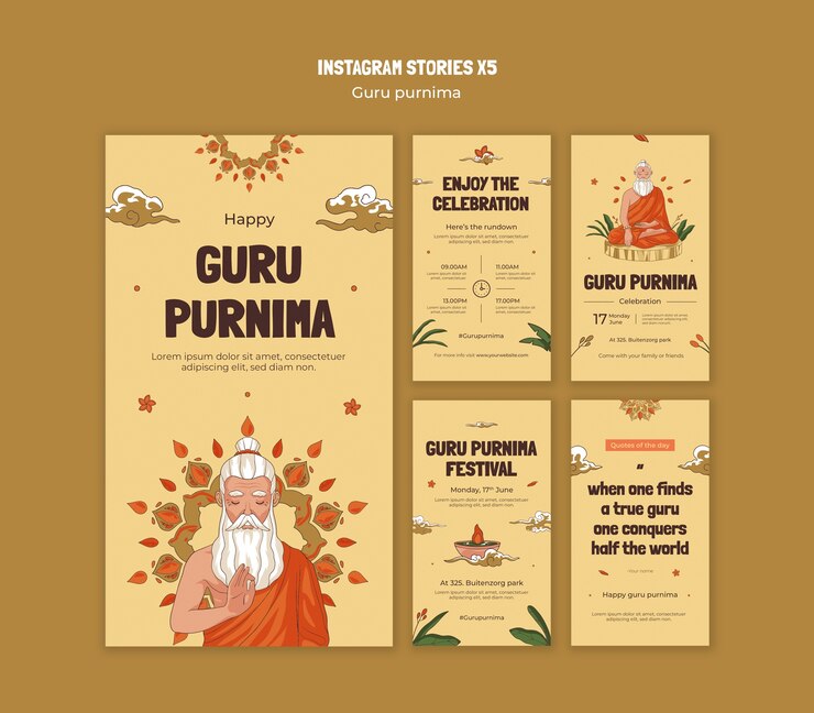 Kostenlose PSD guru purnima vorlage-design