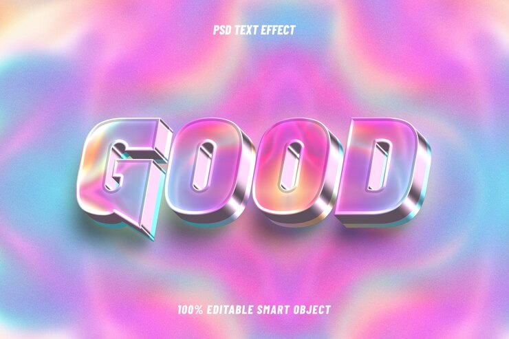 Kostenlose PSD guter holographischer stil bearbeitbarer texteffekt