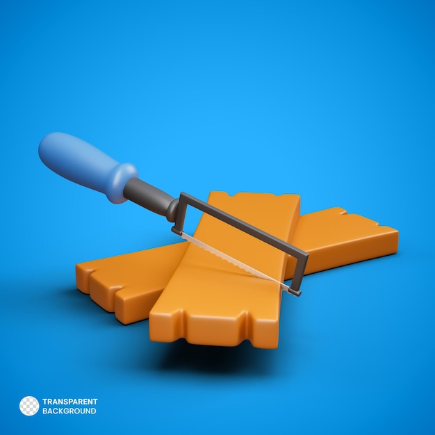 Hackshaw-Symbol isolierte 3D-Darstellung