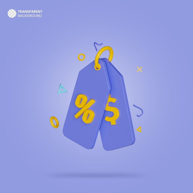Kostenlose PSD hängeetikett isometrisches 3d-rendersymbol