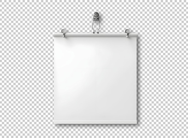 Hängendes leeres weißes Poster