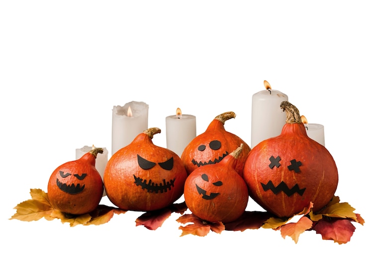 Kostenlose PSD halloween-artikel isoliert