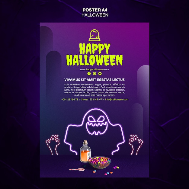 Kostenlose PSD halloween event anzeige vorlage poster