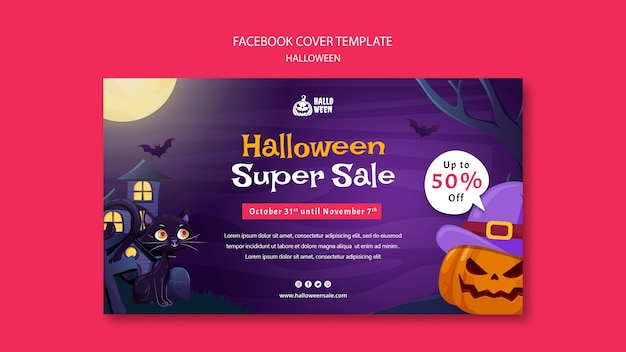 Kostenlose PSD halloween-facebook-cover-template-design