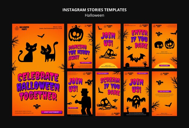 Halloween-Feiern auf Instagram-Geschichten