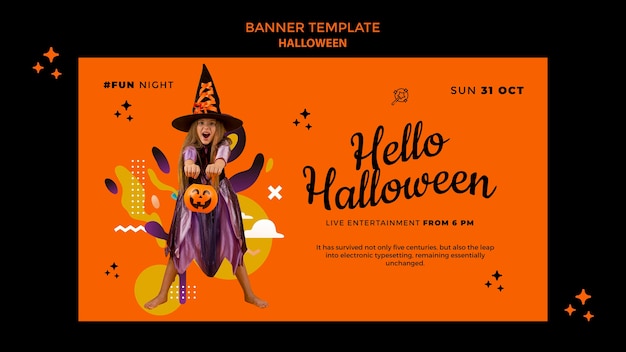 Halloween horizontale bannervorlage Kostenlosen PSD