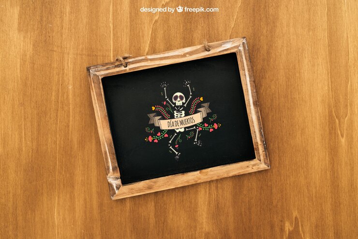 Kostenlose PSD halloween-mockup mit schiefer