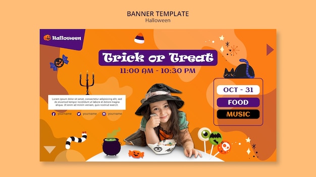 Kostenlose PSD halloween party banner vorlage