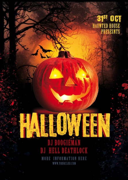 Halloween-party-plakat Premium PSD