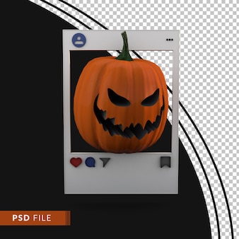 Halloween-social-media-post mit 3d-rendering