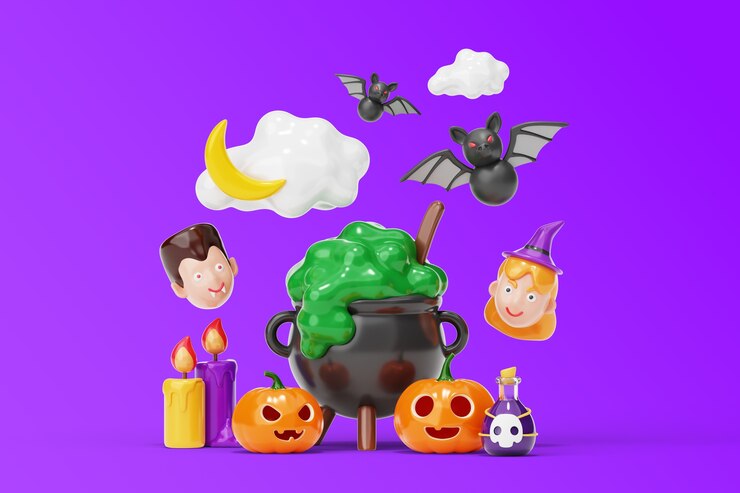 Kostenlose PSD halloween-stillleben-hintergrund