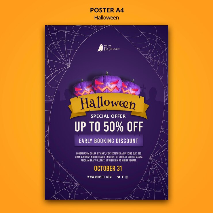 Kostenlose PSD halloween vertikale druckvorlage