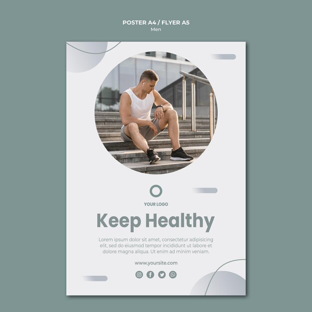 Halten Sie sich gesund Flyer Vorlage