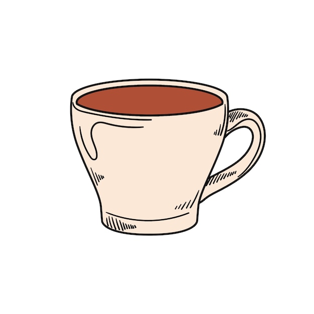 Kostenlose PSD hand drawn coffee cup isolated