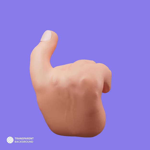 Hand zeigt geste symbol isoliert 3d-render-illustration