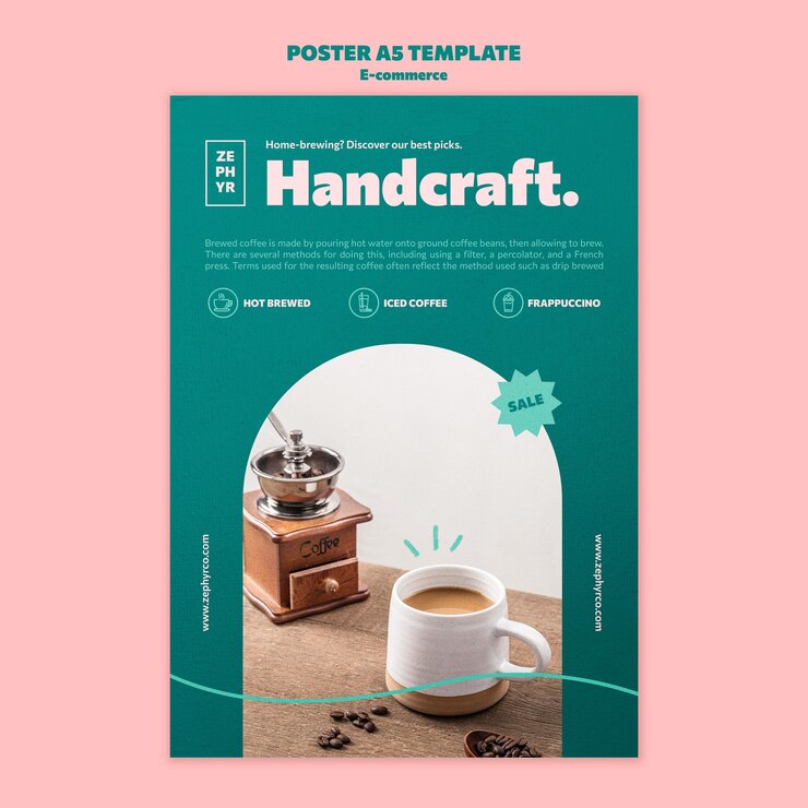 Kostenlose PSD handcraft poster vorlage