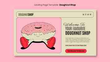 Kostenlose PSD handgezeichnete donut-shop-landing-page