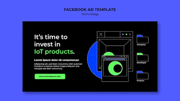Kostenlose PSD handgezeichnete technologie-facebook-vorlage