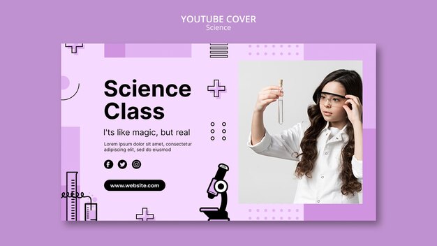 Handgezeichnete wissenschaftliche Forschung Youtube-Cover