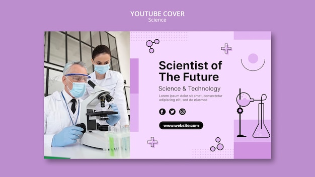 Handgezeichnete wissenschaftliche Forschung Youtube-Cover