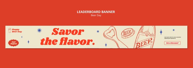 Handgezeichnetes Biertag-Festival-Leaderboard-Banner