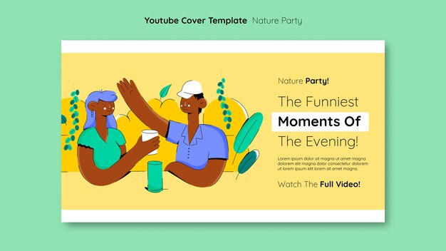 Handgezeichnetes Youtube-Cover der Naturparty