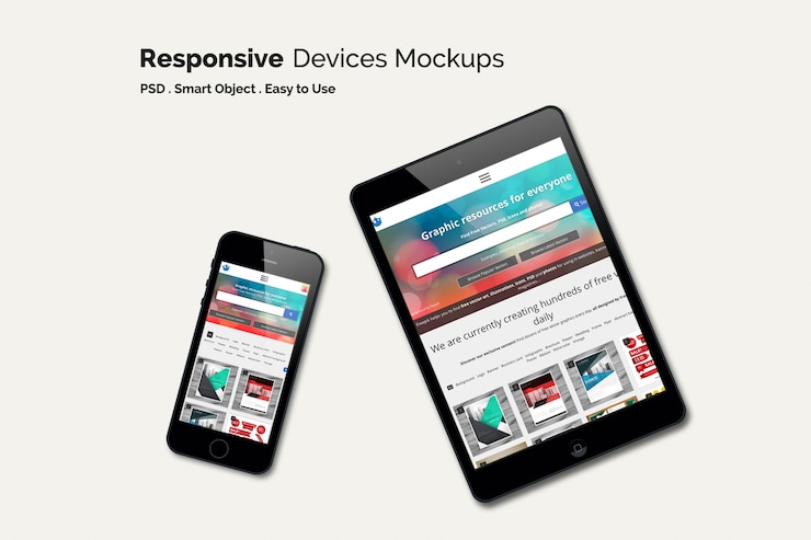 Kostenlose PSD handy und tablet-mock-up