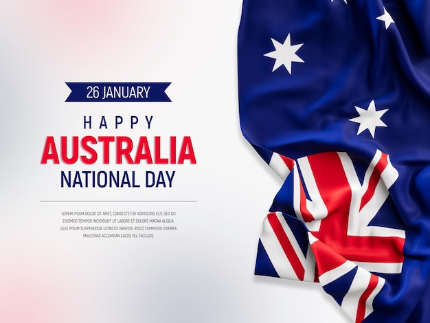 Kostenlose PSD happy australia day 26. januar plakatvorlage