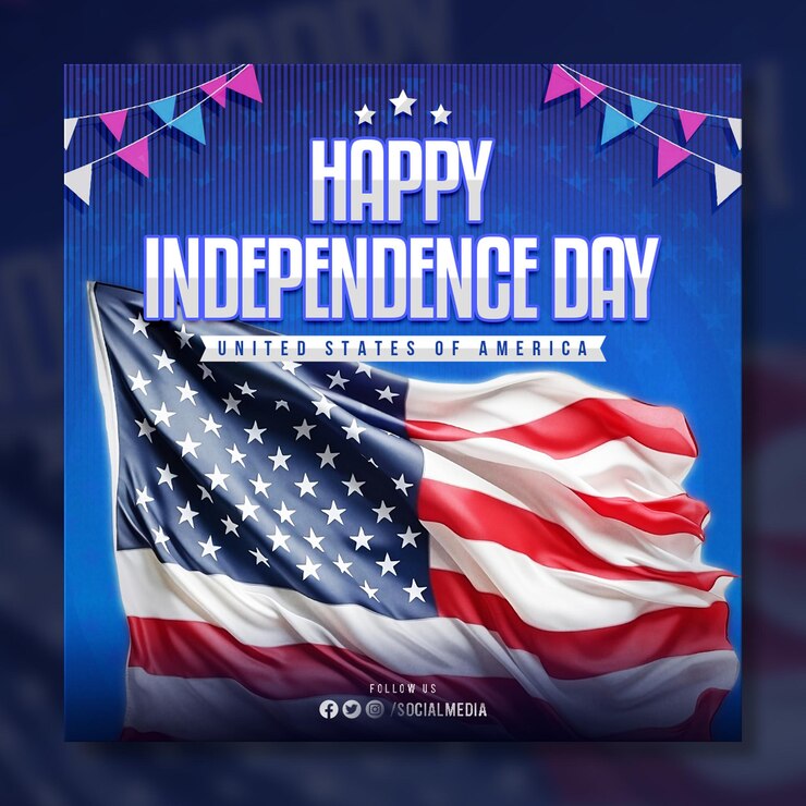 Kostenlose PSD happy independence day of usa social-media-post-design-vorlage