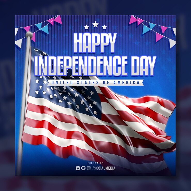 Kostenlose PSD happy independence day of usa social-media-post-design-vorlage