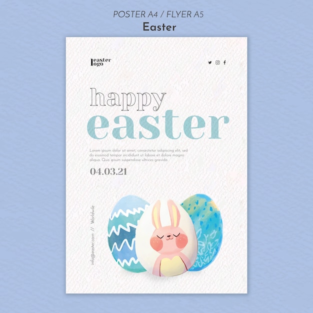 Happy ostern flyer vorlage