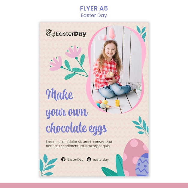 Kostenlose PSD happy ostern flyer vorlage