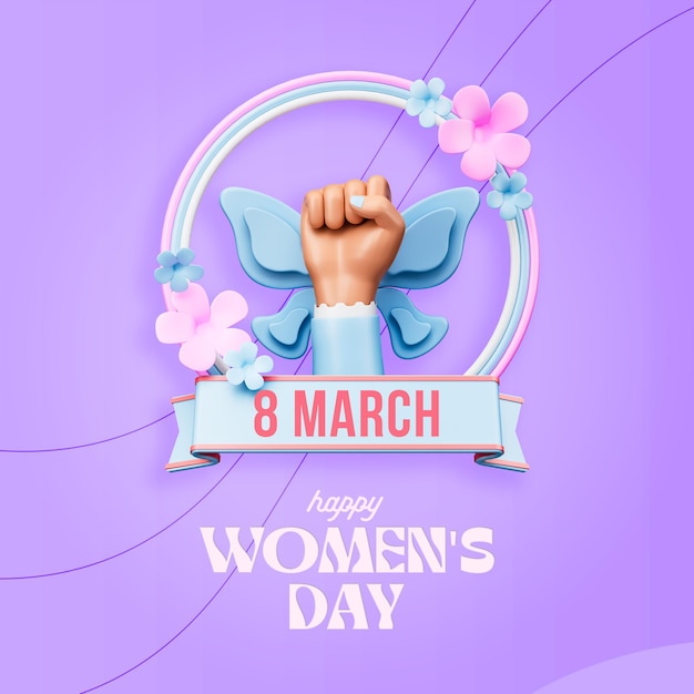 Kostenlose PSD happy women's day social media banner post vorlage