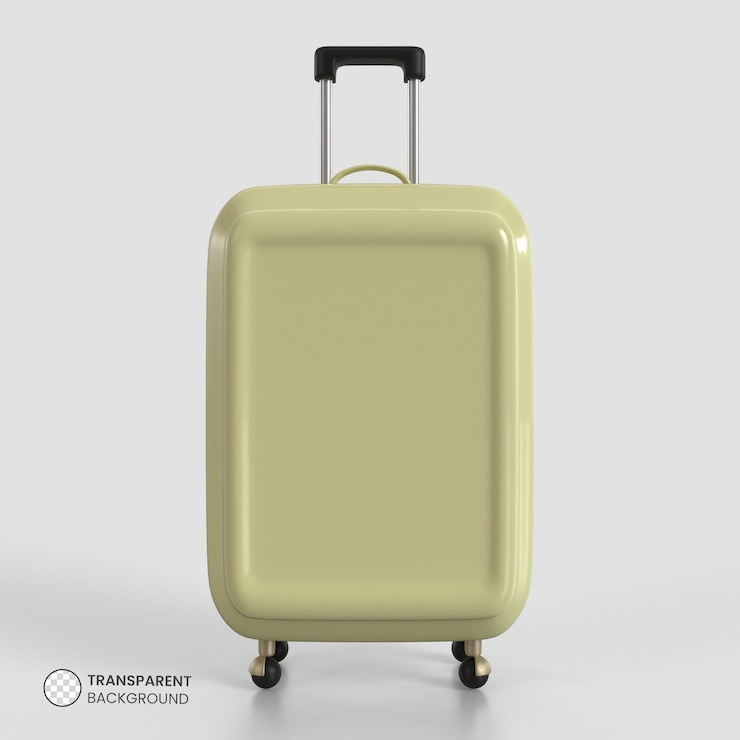 Kostenlose PSD hardside reisegepäck koffer symbol isoliert 3d render illustration