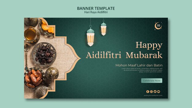 Hari Raya Aidilfitri Konzept Banner Vorlage