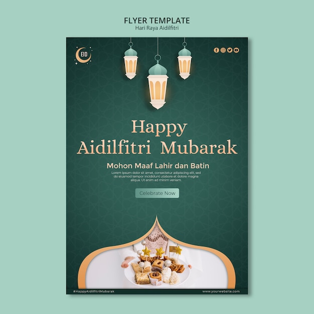 Hari raya aidilfitri konzept flyer vorlage