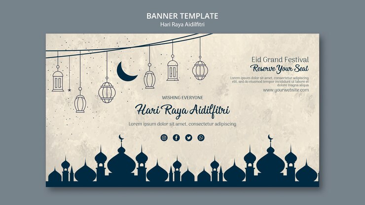 Kostenlose PSD hari raya aldilfitri banner