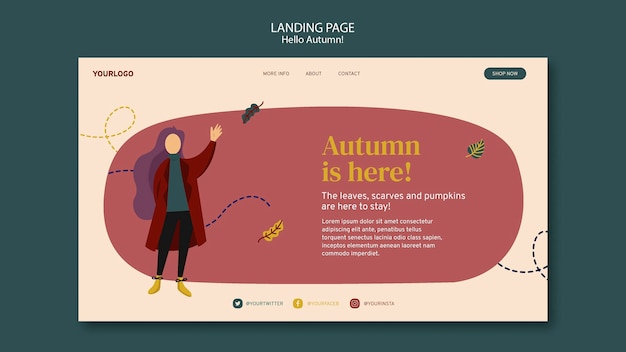 Kostenlose PSD herbst konzept konzept landing page vorlage