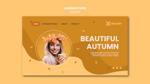 Kostenlose PSD herbst konzept konzept landing page vorlage