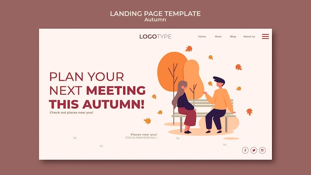 Herbst konzept konzept landing page vorlage