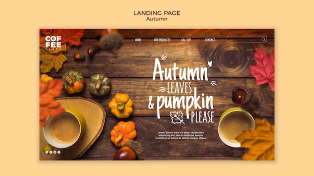 Kostenlose PSD herbst landing page