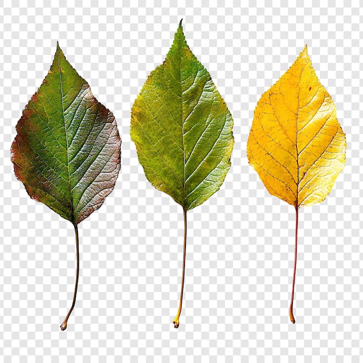 Kostenlose PSD herbstblatt-trio eine lebendige darstellung des saisonalen übergangs der natur
