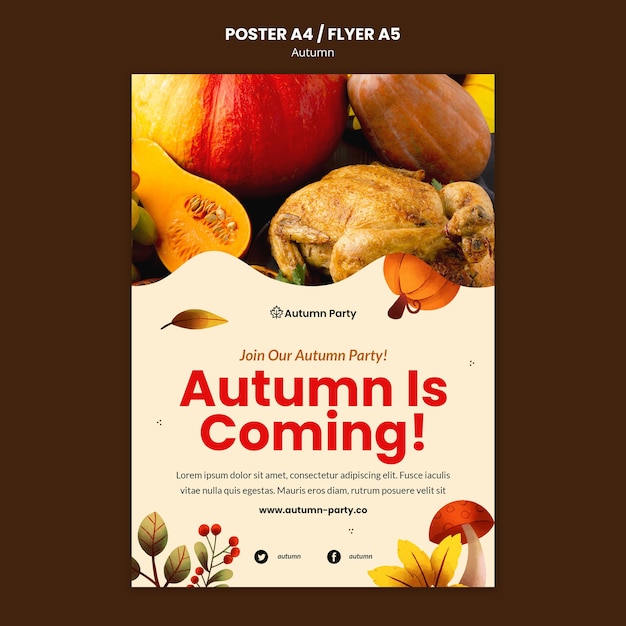 Herbstdruckvorlage mit foto