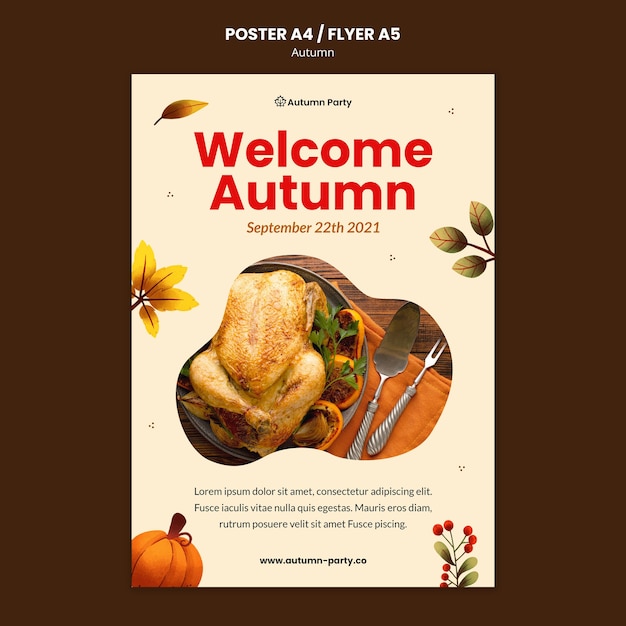 Herbstdruckvorlage mit Foto