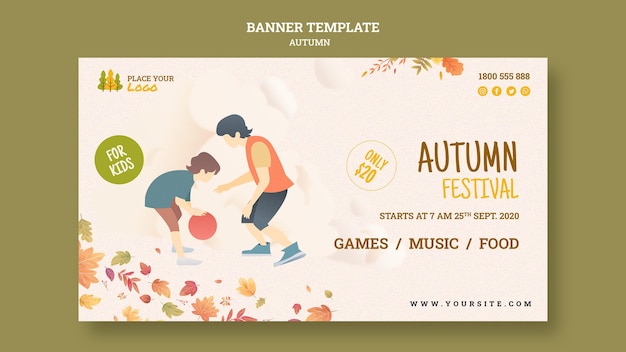 Herbstfest für kinder banner vorlage