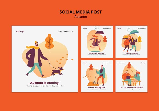 Herbstkonzept Social Media Post Vorlage