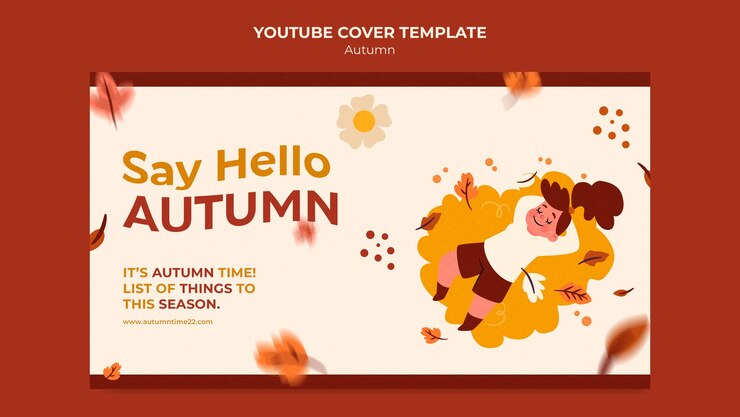 Kostenlose PSD herbstsaison-vorlage mit flachem design