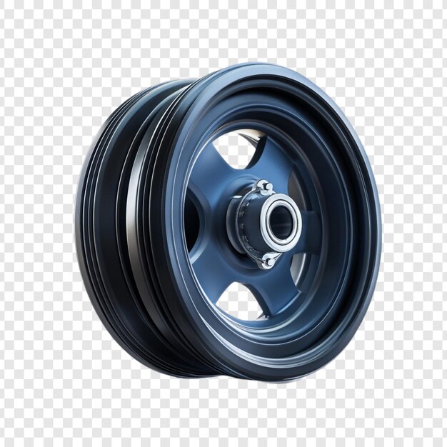High-Resolution 3D-Rendering eines dunkelblauen Autopulley-Systems