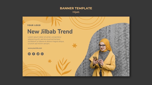 Hijab Konzept Banner Vorlage